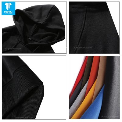 Áo khoác nỉ nam big size màu đen mã BS1026