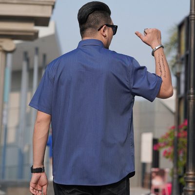 Áo Sơ Mi Denim Cho Nam Béo Tay Ngắn BS1811