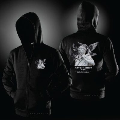 Hoodie Zip Ngoại Cỡ Navy HZ004T