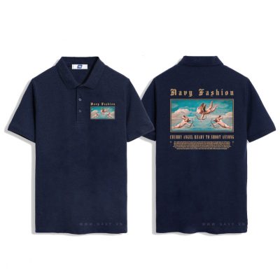 Áo Thun Cổ Trụ Big Size Nam Navy BST121D