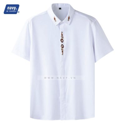 Sơ mi Big size đen họa tiết Navy BS2005