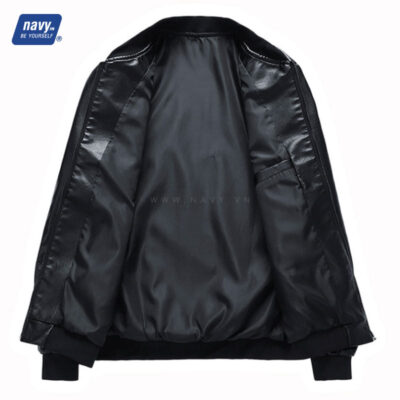 Áo Khoác Da Nam Béo Navy BS2115