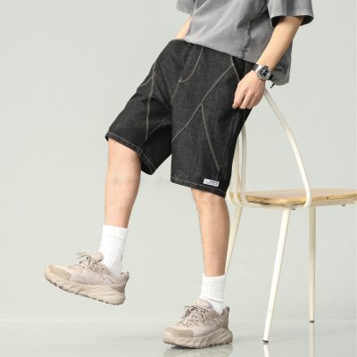 Quần Short Jean Nam Mập Lưng Thun Navy BS2198