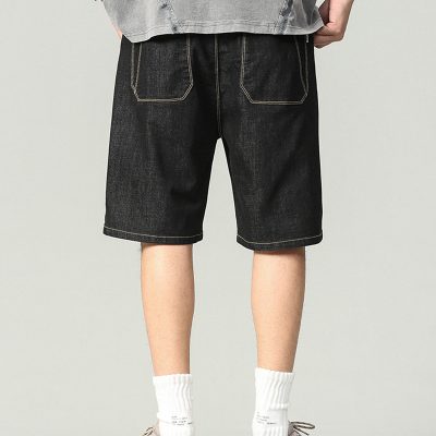 Quần Short Jean Nam Mập Lưng Thun Navy BS2198