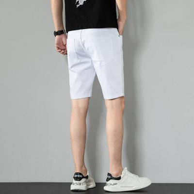 Quần short jean big size màu trắng vải co giãn Navy BS2226