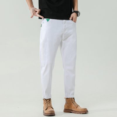 Quần dài jean big size màu trắng vải co giãn Navy BS2227