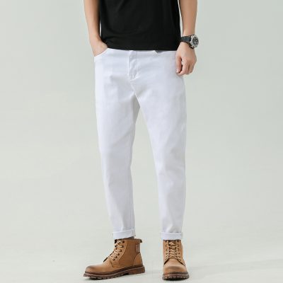 Quần dài jean big size màu trắng vải co giãn Navy BS2227
