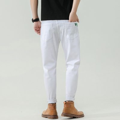 Quần dài jean big size màu trắng vải co giãn Navy BS2227
