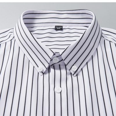 Áo Sơ Mi Big Size Tay Ngắn Sọc Dọc Navy BS2231
