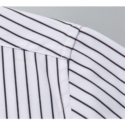 Áo Sơ Mi Big Size Tay Ngắn Sọc Dọc Navy BS2231