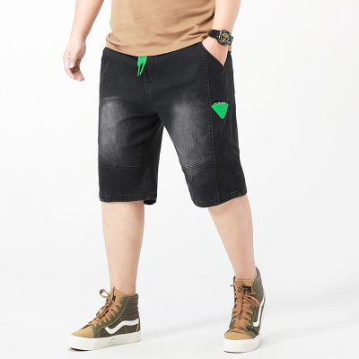 Quần Short Jeans Big Size Lưng Thun Navy BS2349