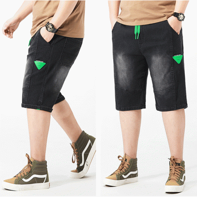 Quần Short Jeans Big Size Lưng Thun Navy BS2349