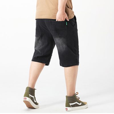 Quần Short Jeans Big Size Lưng Thun Navy BS2349