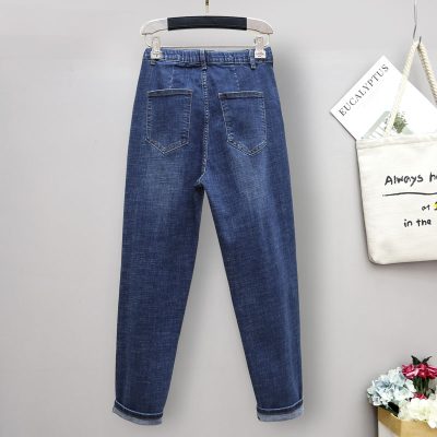 Quần Bò Lưng Thun Big Size Nữ Từ 45kg-150kg Navy BSN425