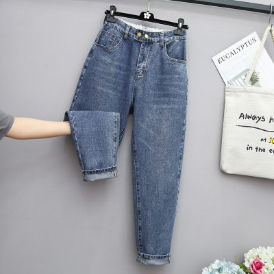 Quần Bò Lưng Thun Big Size Nữ Từ 45kg-150kg Navy BSN423