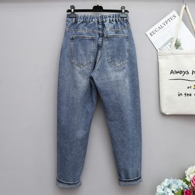 Quần Bò Lưng Thun Big Size Nữ Từ 45kg-150kg Navy BSN423