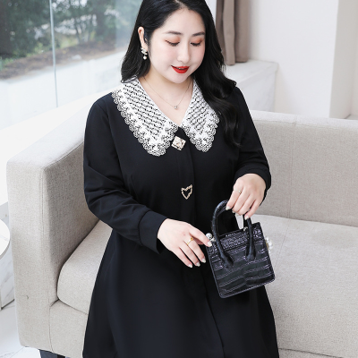Áo Đầm Ngoại Cỡ Navy BSN454