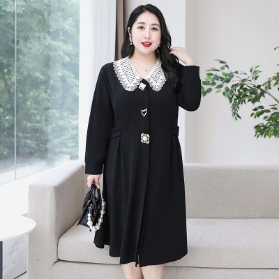 Áo Đầm Ngoại Cỡ Navy BSN454