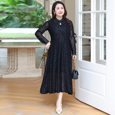 Áo Đầm Cho Người Béo Navy BSN446