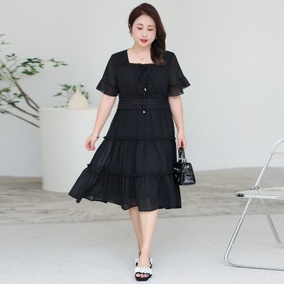Áo Đầm Cho Người Béo Navy BSN445