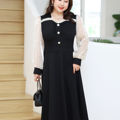 Váy Đầm Ngoại Cỡ Navy BSN438