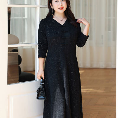 Váy Đầm Cho Người Béo Từ 60kg Đến 140kg Navy BSN431