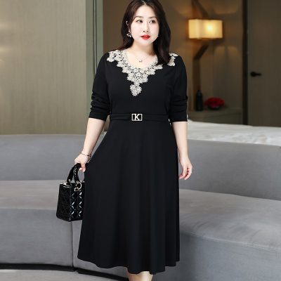 Áo Đầm Ngoại Cỡ Navy BSN453