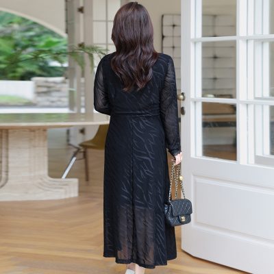 Áo Đầm Cho Người Béo Navy BSN446