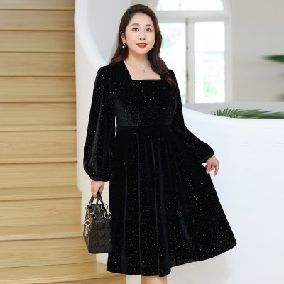 Váy Đầm Cho Người Béo Từ 60kg Đến 140kg Navy BSN431