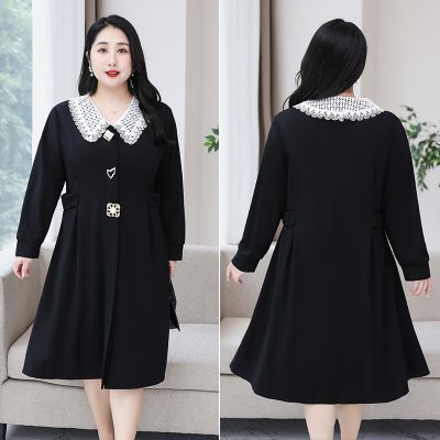 Áo Đầm Ngoại Cỡ Navy BSN454