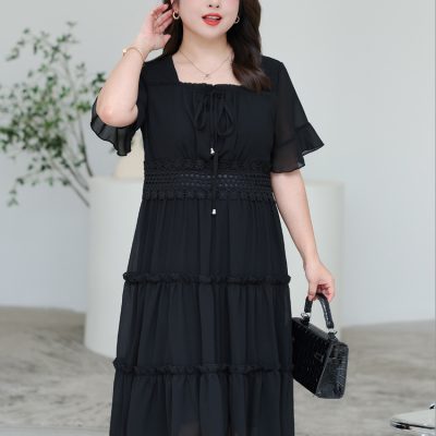 Áo Đầm Cho Người Béo Navy BSN445