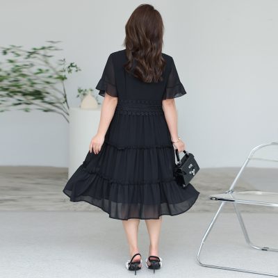 Áo Đầm Cho Người Béo Navy BSN445