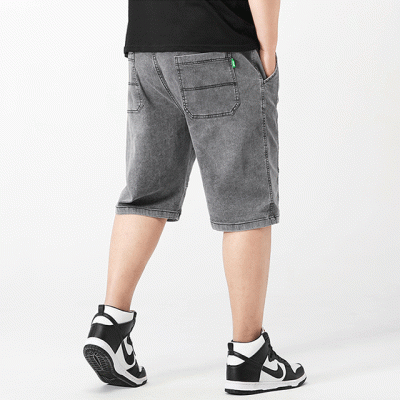Quần Short Jeans Big Size Lưng Thun Navy BS2404
