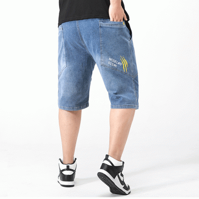 Quần Short Jeans Big Size Lưng Thun Navy BS2405