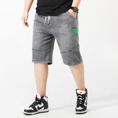 Quần Short Jeans Big Size Lưng Thun Navy BS2404