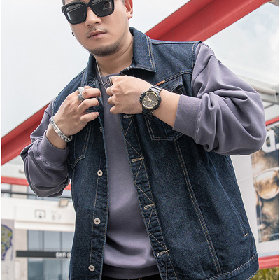 Áo Khoác Jean Ba Lỗ Nam Mập Navy BS2481