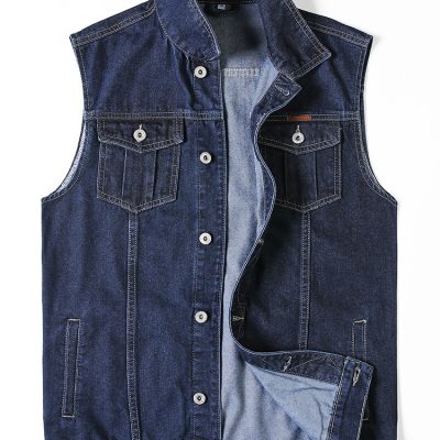 Áo Khoác Jean Ba Lỗ Nam Mập Navy BS2481