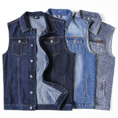 Áo Khoác Jean Ba Lỗ Nam Mập Navy BS2481