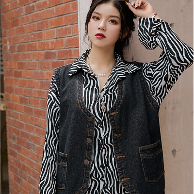 Áo Khoác Jean Ba Lỗ Big Size Navy BS2478