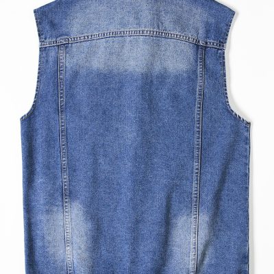 Áo Khoác Jean Ba Lỗ Nam Mập Navy BS2481