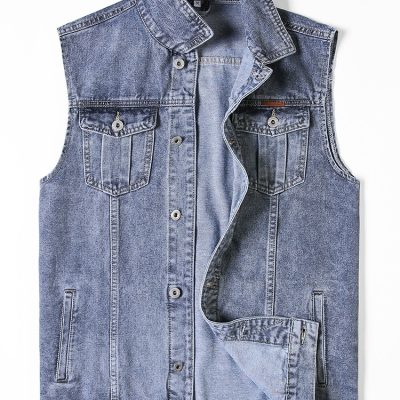 Áo Khoác Jean Ba Lỗ Nam Mập Navy BS2481