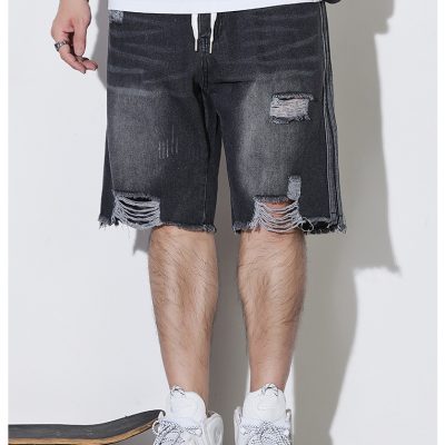 Quần Short Jeans Big Size Lưng Thun Navy BS2559