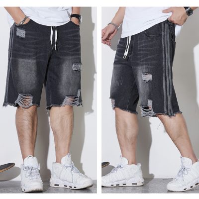 Quần Short Jeans Big Size Lưng Thun Navy BS2559