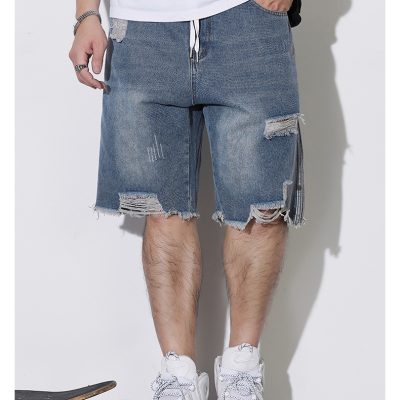 Quần Short Jeans Big Size Lưng Thun Navy BS2559