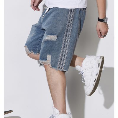 Quần Short Jeans Big Size Lưng Thun Navy BS2559