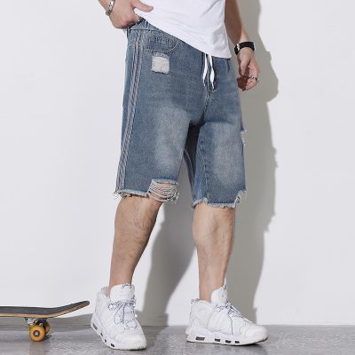 Quần Short Jeans Big Size Lưng Thun Navy BS2559