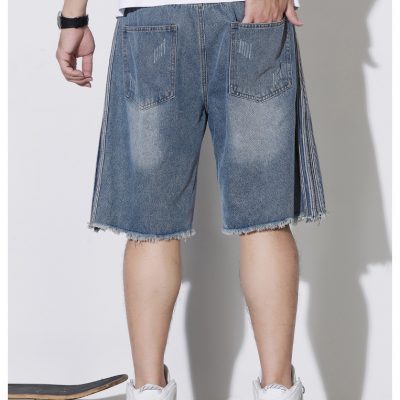 Quần Short Jeans Big Size Lưng Thun Navy BS2559