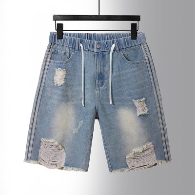 Quần Short Jeans Big Size Lưng Thun Navy BS2559