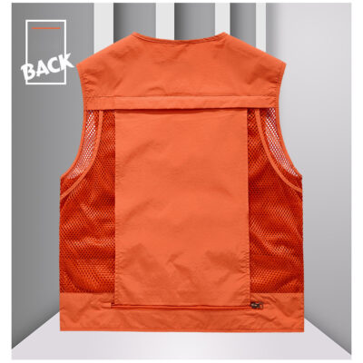 Áo Ghi Lê Cổ Chữ V S-6XL Nhiều Túi Hoạt Động Ngoài Trời , Câu Cá , Lớp Lót Lưới Thoáng Mát Thương Hiệu Navy BS3283 – Màu Trắng Đục
