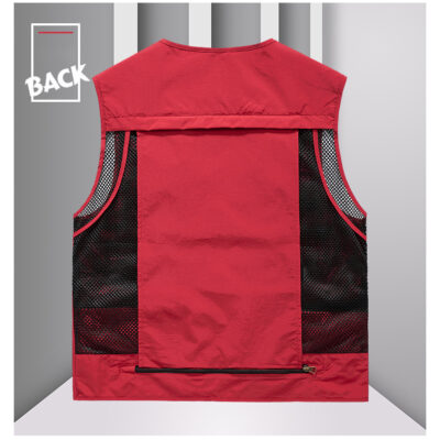 Áo Ghi Lê Cổ Chữ V S-6XL Nhiều Túi Hoạt Động Ngoài Trời , Câu Cá , Lớp Lót Lưới Thoáng Mát Thương Hiệu Navy BS3283 – Màu Trắng Đục